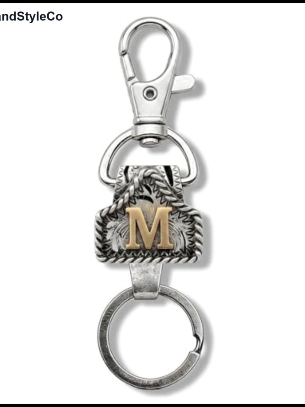 Western Cowboy Letter Keychain Metal Initial Key Holder Bag Charm Gift